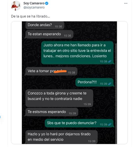 El Pol Mico Intercambio De Mensajes Entre Un Hostelero Y Una Camarera