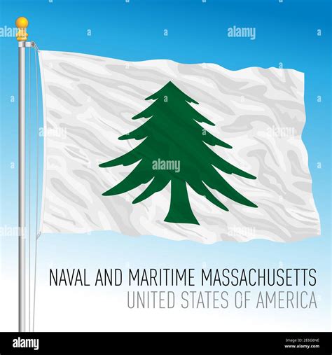 Massachusetts Maritime Historical Flag 1775 United States Vector