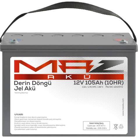 Maz Akü 12 Volt 105 Amper Derin Döngü Jel Bakımsız Akü Yeni Fiyatı