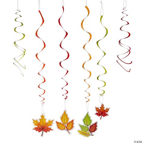 30 Fall Leaves Hanging Swirls 12 Pc Oriental Trading