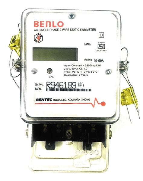 Bentec Benlo Electronic Energy Sub Meter Ac Single Phase Wire Static