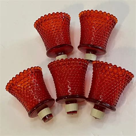 5 Homco Home Interiors Ruby Red Hobnail Glass Votive Candle Peg Holders Vintage 5067 Picclick Au