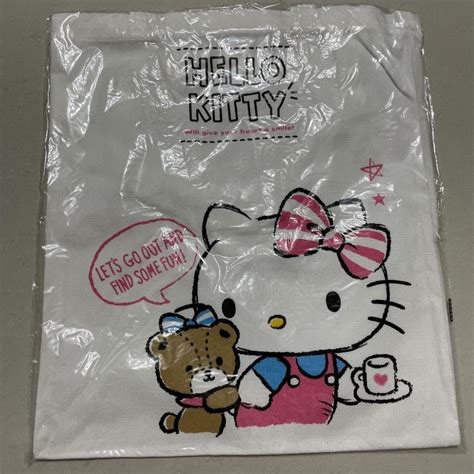 三麗鷗 Hello Kitty 購物袋 帆布袋 日本正品 手提 小提袋 購物袋 花布 棉麻 印花 布包 手提袋 凱蒂貓 Ian