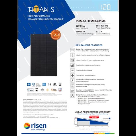 Risen Energy M Dulo Fotovoltaico Painel Fotovoltaico Risen Rsm