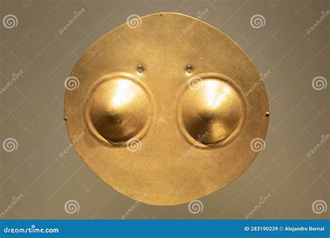 Ancient Pre Columbus Culture Golden Female Pectoral Piece Editorial ...