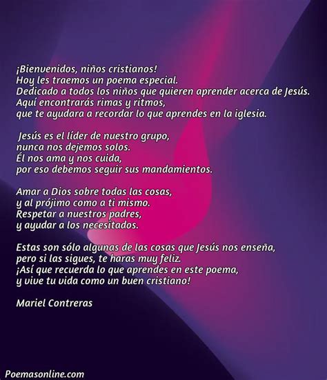 Cinco Mejores Poemas Cristianos Para Niños Poemas Online