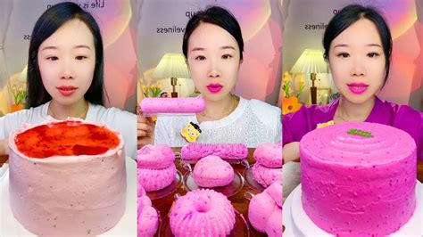 Asmr🍰eat Dragon Fruit Mousse🍰 Soft And Waxy Sound 크림 케ց 먹방 Mukbang Satisfaction Youtube