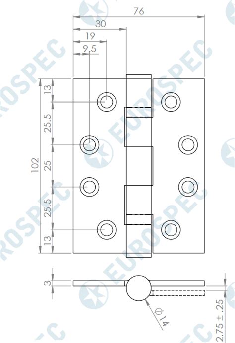 Eurospec Enduro Grade 13 Ball Bearing Hinge 3 Pack Staff Ironmongery