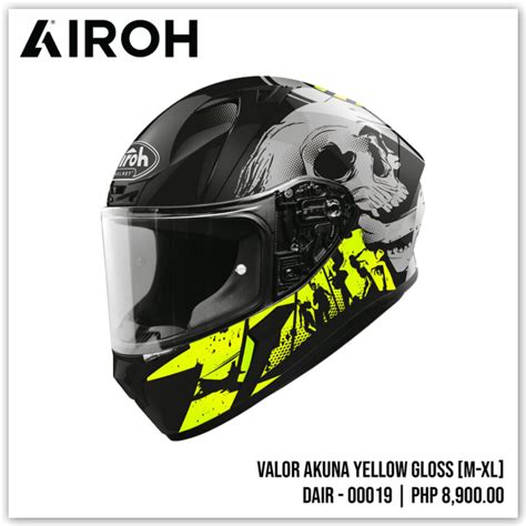 airoh full face helmet  motorcycle valor akuna gloss  xl dair