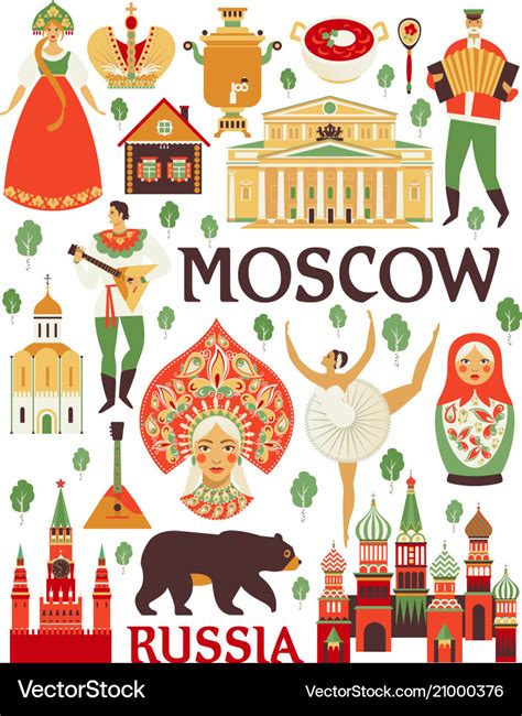 Russia Icons Set Collection Of Russian Royalty Free Vector