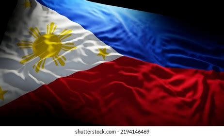 philippine flag waving dramatic lighting  stock illustration