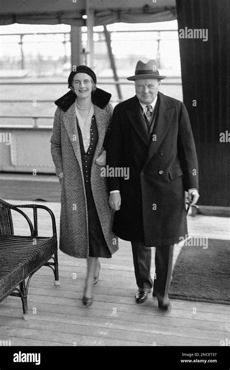 Mr And Mrs Winston Churchill On Board The S S Statendam In New York