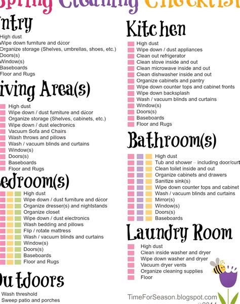 610 Cleaning List Printable