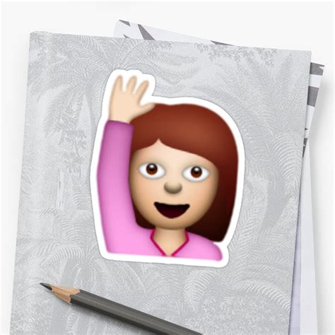 "Hand Raise Emoji" Stickers by ChloeHebert | Redbubble