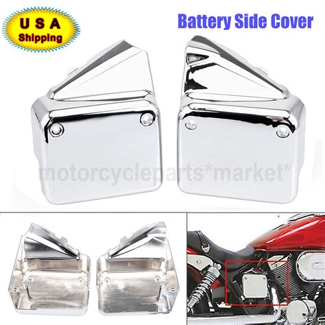 Chrome Abs Battery Side Cover For Honda Shadow Spirit Vt Dc Black