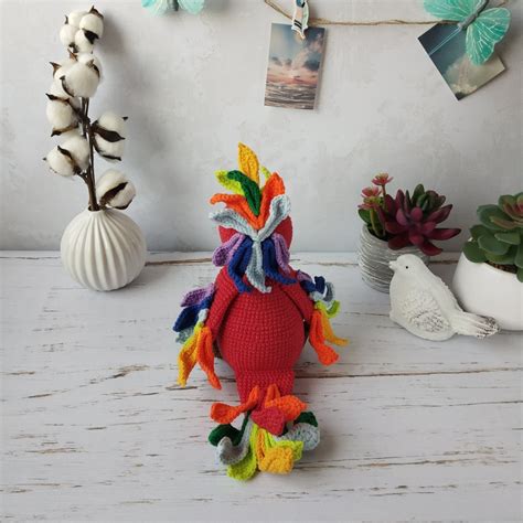 Crochet Parrot Pattern Amigurumi Parakeet Tutorial Rainbow Etsy