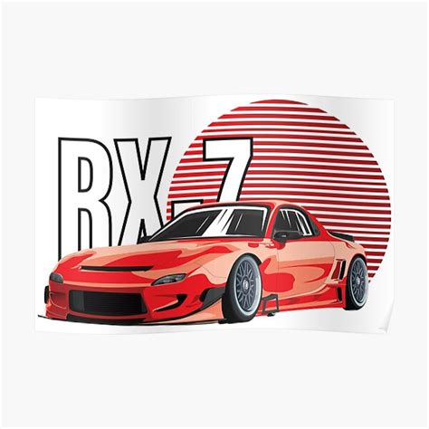 Widebody Stanced Rx7 Poster For Sale By Logomolt Redbubble