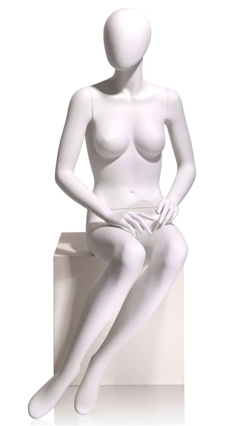 Dianna Egghead Female Mannequin Hands On Lap Seated Pose P