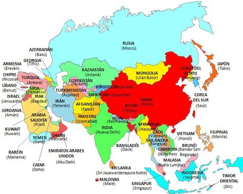 Cosal Uviéu – mapa-asia-paisesycapitales