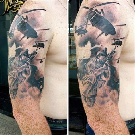 100 Military Tattoos For Men Memorial War Solider Designs