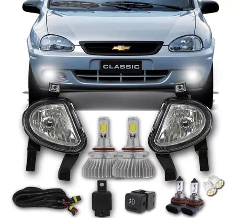 Kit Farol Milha Corsa Classic Meia Lua 2003 Super Led H3 6k Frete grátis