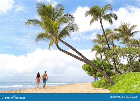 Hawaii Beach Vacation Couple People Lifestyle Stock Photo - Image of ...