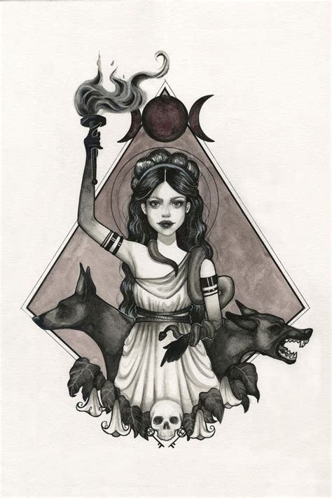 Hekate Goddess Of Crossroads Altar Print Hecate Goddess Art Etsy