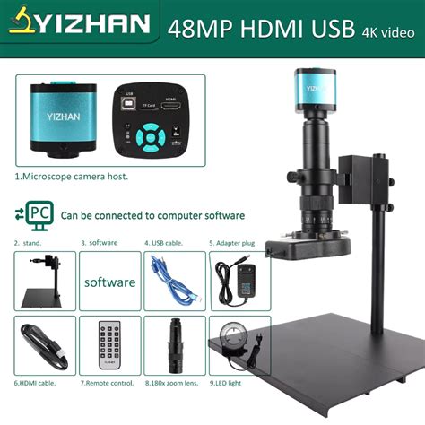 YIZHAN 48MP Digital Microscope 4K Video Recording USB HDMI Industrial