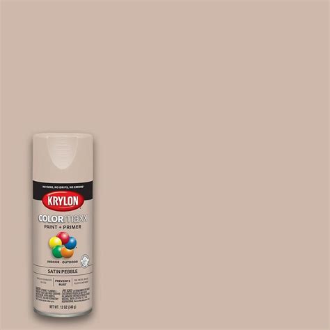 Krylon Colormaxx Satin Pebble Spray Paint And Primer In One Net Wt 12