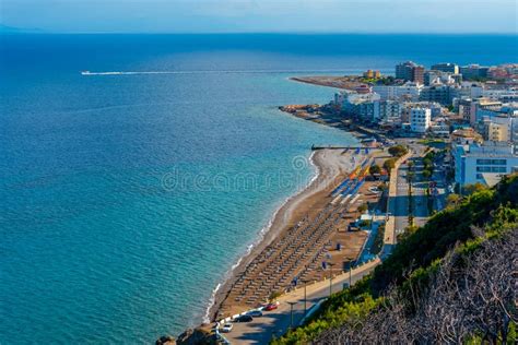 Aerial View Of Elli Beach At Rhodes Town In Greece Stock Photo Image