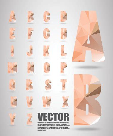 Low Poly Alphabet Vector Lowpoly Vector Alphabet Mosaic Font Stock