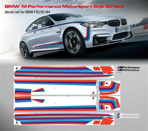 BMW M Performance Motorsport Side Stripes Decals Set For F82 M4 EBay