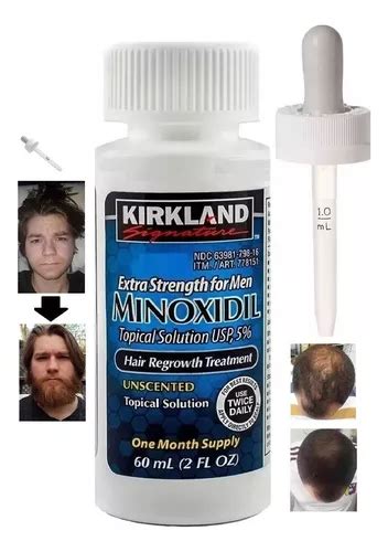 Frasco Minoxidil Kirkland Goteros Guia Barba Cabello Mercadolibre