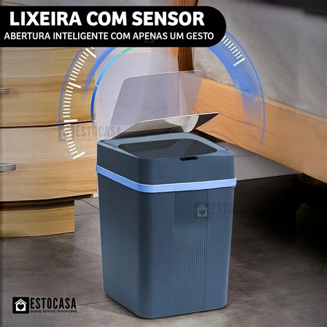 Lixeira Eletr Nica Autom Tica Sensor Inteligente Litros Ispia