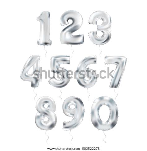 Metallic Silver Letter Balloons 123 Silvern Stock Vector (Royalty Free ...