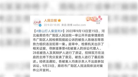 唐山烧烤店打人案一审公开宣判，主犯陈继志数罪并罚获刑24年 腾讯视频