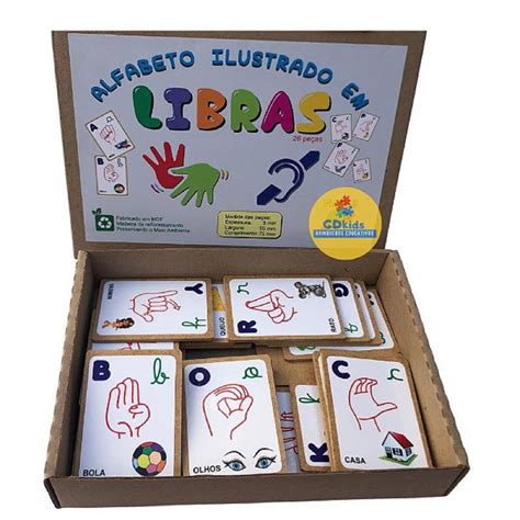 Alfabeto Ilustrado Em Libras Em Madeira Educativo E Pedag Gico Inclus O