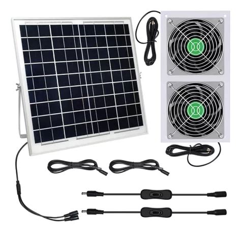 Wroyeti Ventilador De Panel Solar De 20 W Para Gallinero Dos Meses