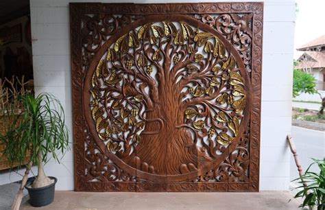 Brown Thick Bohemian Bed Headboard Inch Bodhi Tree Of Life Etsy