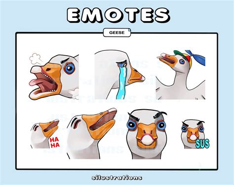 Cute Funny Hilarious Goose Emote Set Bundle for Twitch Streamers ...