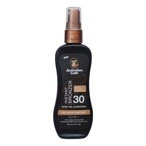 Australian Gold Spray Gel Sunscreen With Instant Bronzer Spf30