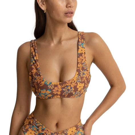 Rhythm Oasis Floral Crop Bikini Top Women S Women