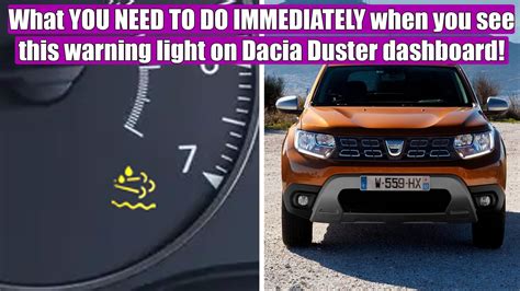 AdBlue Cloud Warning Light Dacia Duster Dashboard Explanation