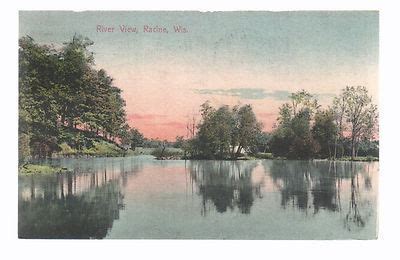 Racine Postcard River View Postmarked 1910 Postcards Vintage