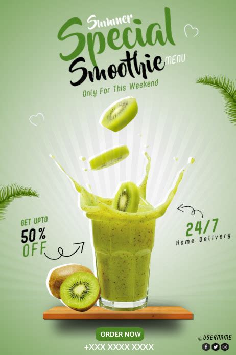 Copy Of Smoothie And Shake Poster Template Postermywall