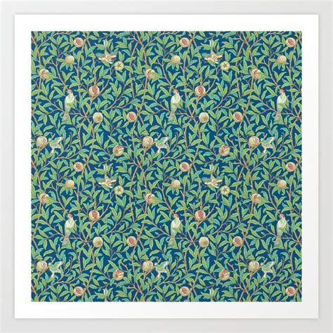 Birds And Pomegranates William Morris Art Print By Vintage Restored Art Wallpaper Direct