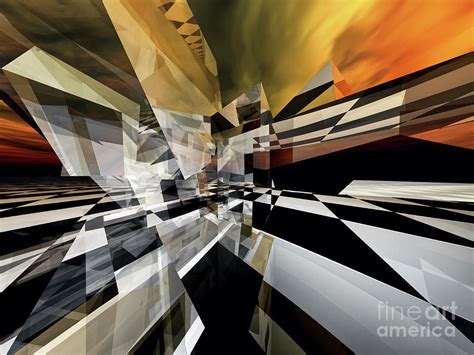 Abstract Geometric Sunset Digital Art By Phil Perkins Fine Art America