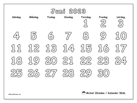 Kalender Juni F R Att Skriva Ut Sl Michel Zbinden Se