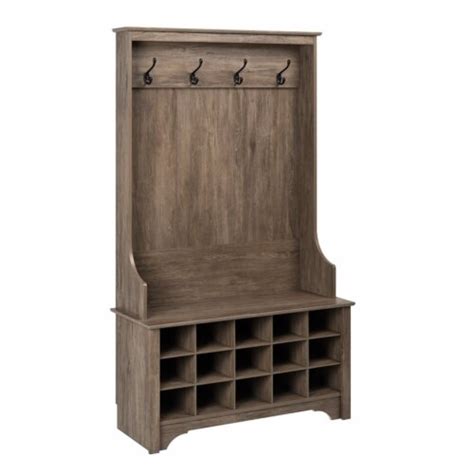 Prepac Wide Hall Tree With Shoe Storage In Drifted Gray 1 Kroger