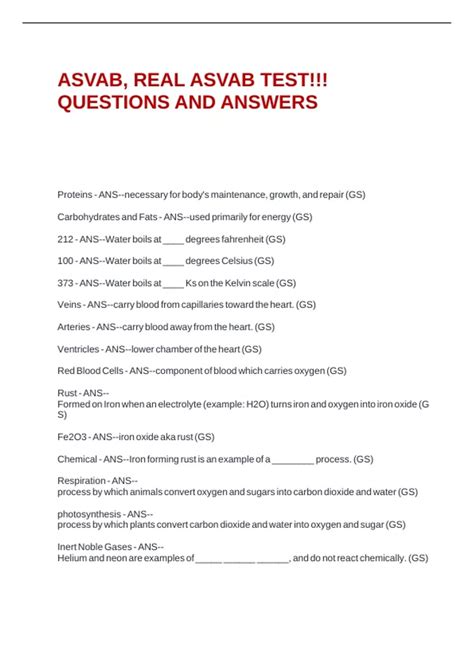 ASVAB, REAL ASVAB TEST!!! QUESTIONS AND ANSWERS - ASVAB - Stuvia US